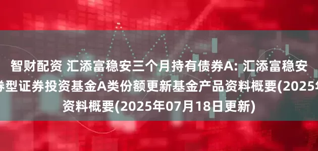 智财配资 汇添富稳安三个月持有债券A: 汇添富稳安三个月持有期债券型证券投资基金A类份额更新基金产品资料概要(2025年07月18日更新)